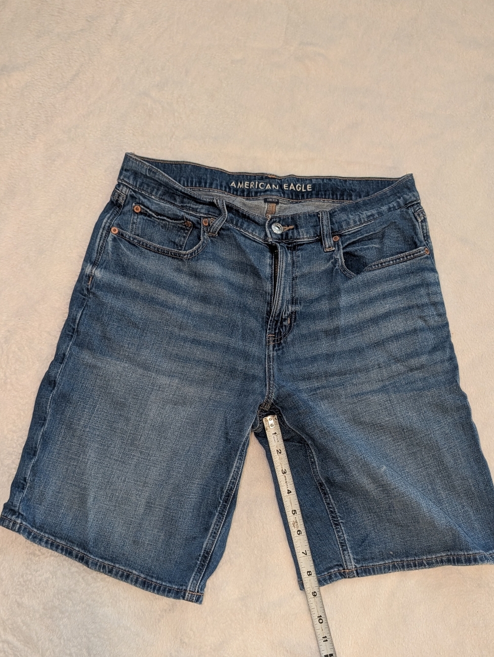 American Eagle Outfitters Blue Stretch Long Denim Shorts